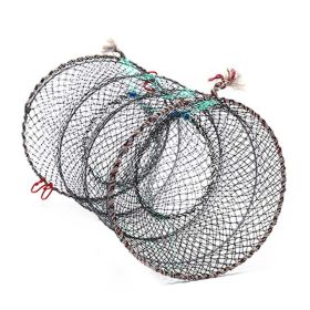 Foldable Shrimp Trap; Three-layer Net Cage; For Crab; Eel; Shrimp And Fish; Outdoor Camping Accessories (Color: black)